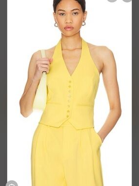 Favorite Daughter Canary Yellow Halter Vest — NWT